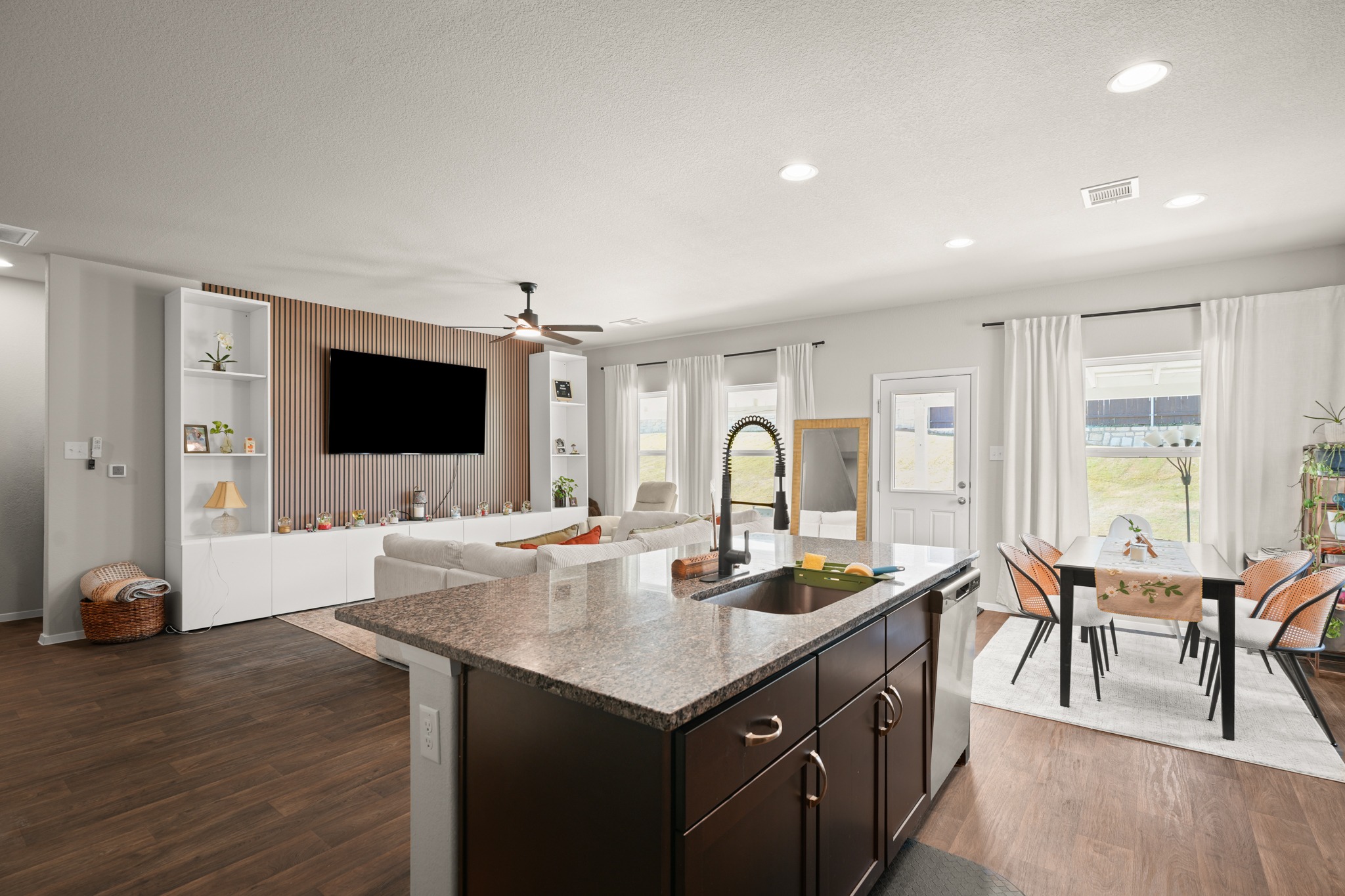 Kitchen with a large center island